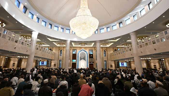 Muslim worshippers come together in prayer at Al-Bayt Al-Islami Mosque in Sydney on June 6, 2025, as they celebrate the Eid al-Adha festival. — AFP