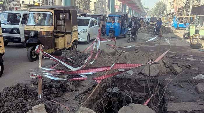 Karachi choked by dug-up roads as 'authorities fail to act'