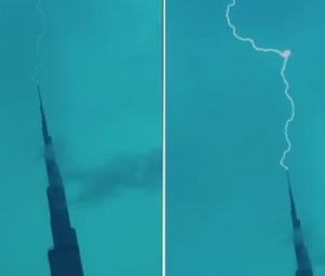 WATCH: Lightning strikes Burj Khalifa as heavy rains lash parts of UAE