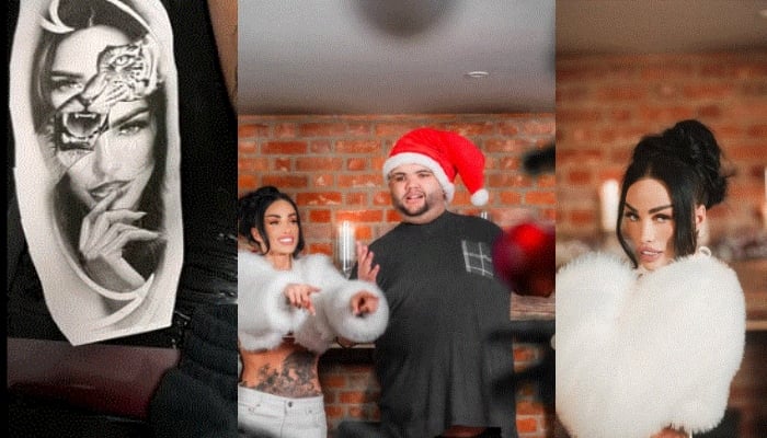 Katie Price gets her own face tattooed on her leg