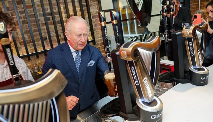 King Charles says ‘if you say so,’ rocking foam moustache at Guinness opening