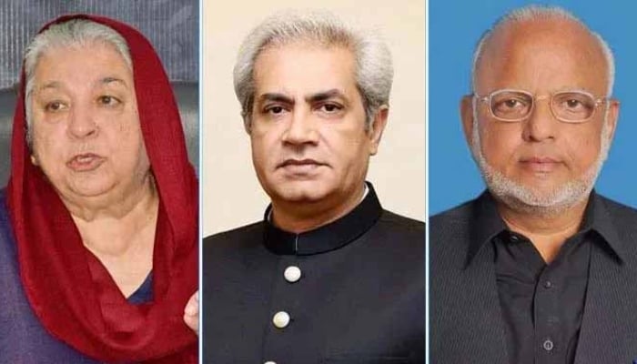 (From left to right) Yasmin Rashid, Omar Sarfraz Cheema, Ejaz Chaudhry. — Radio Pakistan/X/APP