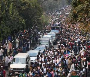 Tens of thousands attend funeral of killed Bangladesh student leader