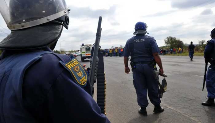 South African police personnel pictured at an incident site. — AFP/File