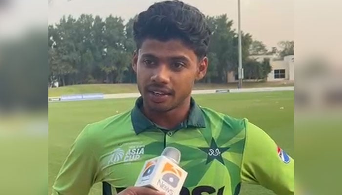 Pakistan Under-19 captain Farhan Yousaf gives exclusive interview to Geo News on December 21, 2025. — Reporter