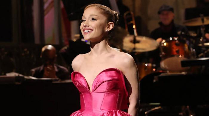 Ariana Grande shares playful moment with ‘SNL' star cast after emotional show