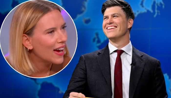 Colin Jost risks getting in trouble with Scarlett Johansson again