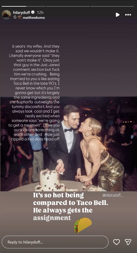 Hilary Duff celebrates wedding anniversary with unseen photos from ceremony