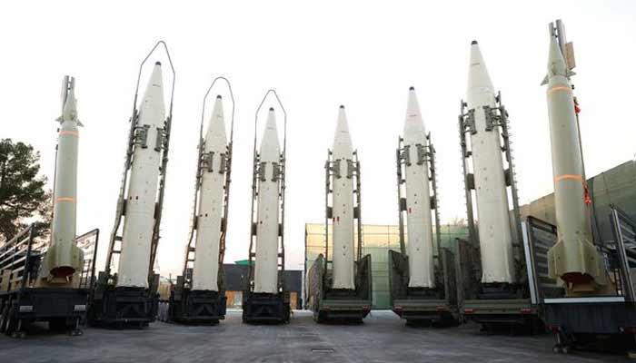 Iranian ballistic missiles are displayed during the ceremony of joining the Armed Forces, in Tehran, Iran. — Reuters/File