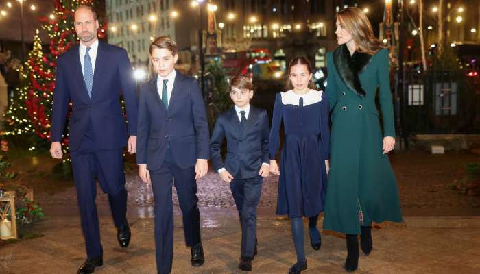 The Wales family, including George, Charlotte, and Louis, attend Kates Christmas Carol Concert