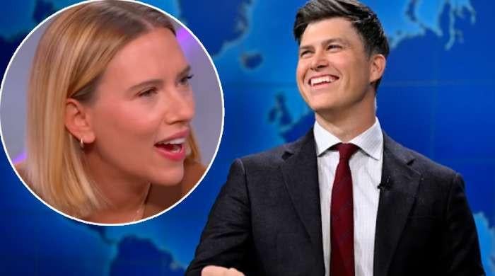 Colin Jost forced to make another joke about wife Scarlett Johansson on 'SNL'