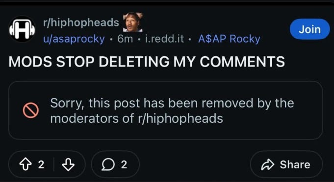 A$AP Rocky lashes out on Reddit for deleting significant post
