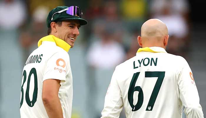 Australian captain Pat Cummins and Nathan Lyon in action in an undated picture. — ICC