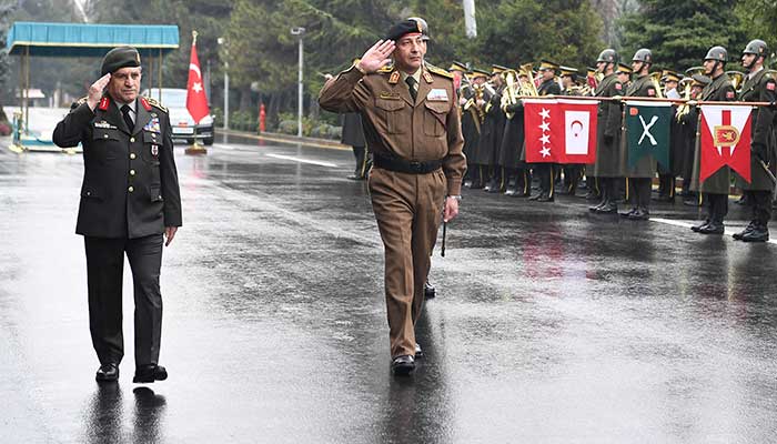 Turkiyes Chief of Staff Selcuk Bayraktaroglu (left) meets his Libyan counterpart Mohammed Ali Ahmed Al-Haddad in Ankara, Turkey, December 23, 2025. — Reuters