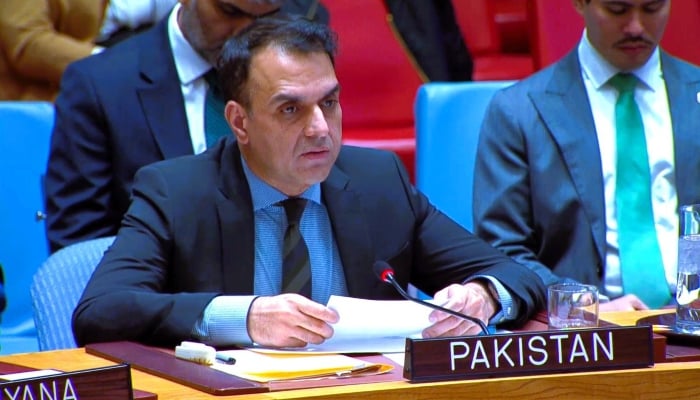Pakistan’s Acting Permanent Representative Ambassador Usman Jadoon at the United Nations. — X/@PakistanUN_NY