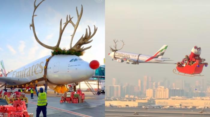 WATCH: Dubai's Emirates turns A380 into festive 'Sleigh380' for Christmas