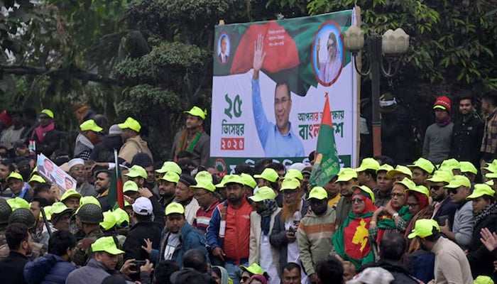 Supporters of the Bangladesh Nationalist Party (BNP) gather to join a grand rally to welcome BNP acting chairman Tarique Rahman after his return from London, in Dhaka, Bangladesh, December 25, 2025. — Reuters