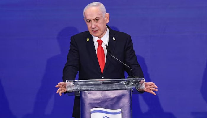 Israeli Prime Minister Benjamin Netanyahu speaks during a joint press conference with Cypriot President Nikos Christodoulides and Greek Prime Minister Kyriakos Mitsotakis (not pictured) after a trilateral meeting at the Citadel of David Hotel, in Jerusalem, December 22, 2025. — Reuters