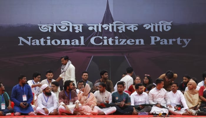 Bangladeshi students, who were at the forefront of last years protests that ousted then Prime Minister Sheikh Hasina, join the inauguration event of a new political party named National Citizen Party, in Dhaka, Bangladesh, February 28, 2025. — Reuters