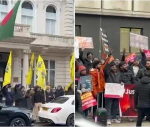 Sikh activists clash with BJP supporters outside Bangladesh Embassy in London