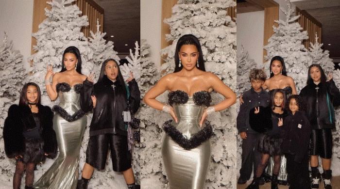 Kim Kardashian shares Christmas photos with North West after party drama