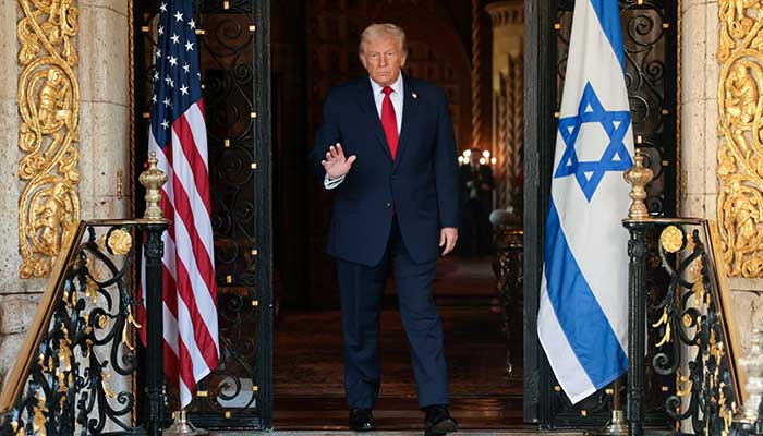 US President Donald Trump gestures as he prepares to greet Israeli Prime Minister Benjamin Netanyahu upon arrival for meetings at Trumps Mar-a-Lago club in Palm Beach, Florida, US, December 29, 2025. — Reuters