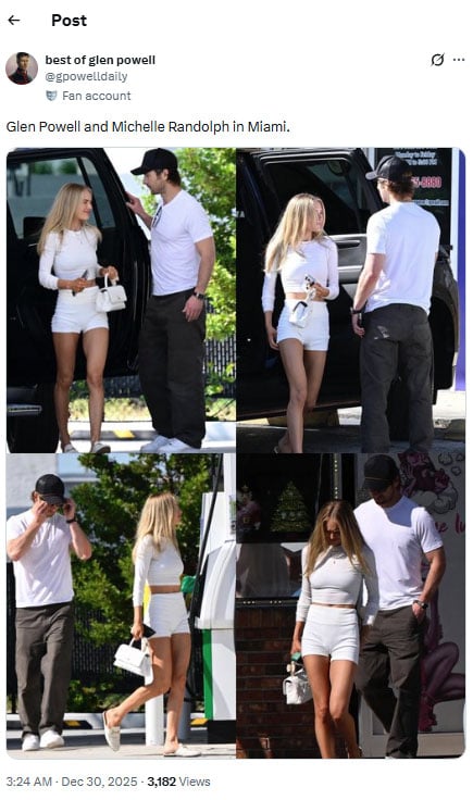 Glen Powell to spend New Year with Michelle Randolph?