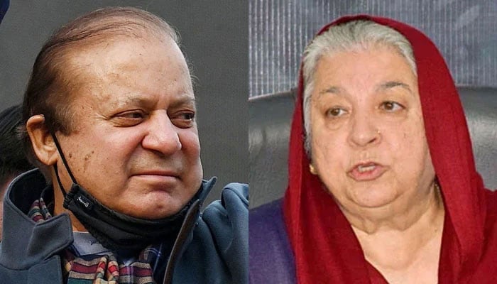 Pakistan Muslim League-Nawaz President Nawaz Sharif (left) and Pakistan Tehreek-e-Insaf senior Yasmin Rashid. — AFP/PTI/File