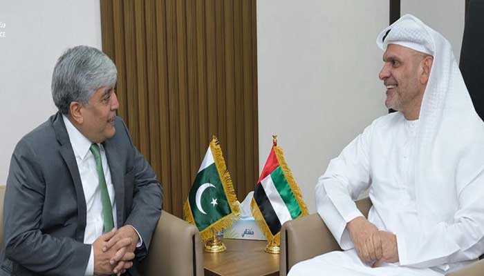 Pakistan’s Ambassador Shafqat Ali Khan meets Ali Abdullah Mohammed Al-Ahmad, the UAE Assistant Undersecretary for Defence Policies, at the UAE Ministry of Defence.. — X/@modgovae