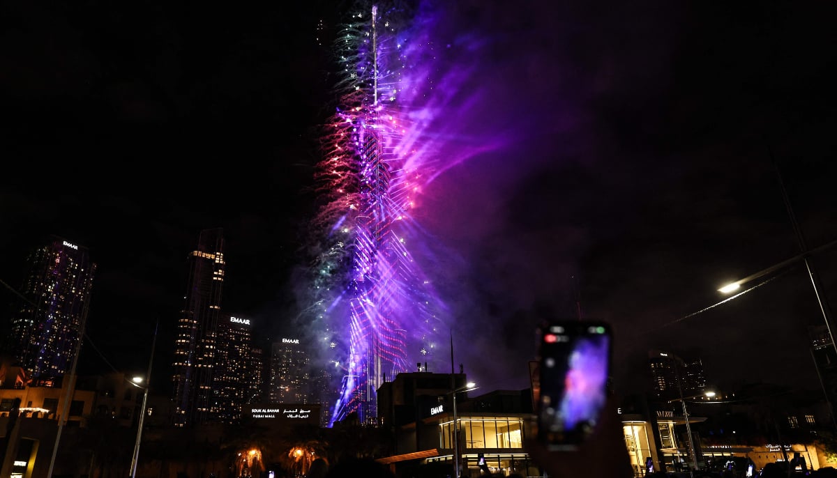 Fireworks light up the sky around the Burj Khalifa during New Year celebrations in Dubai early on January 1, 2026. — AFP