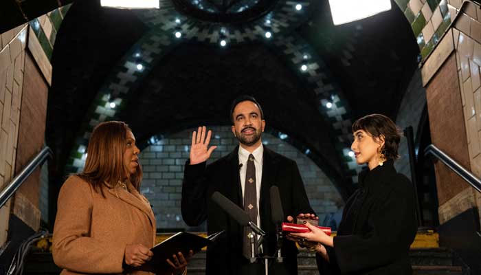 Zohran Mamdani is sworn in as mayor of New York City at Old City Hall Station, New York, US, Thursday, Jan 1st 2026. — Reuters