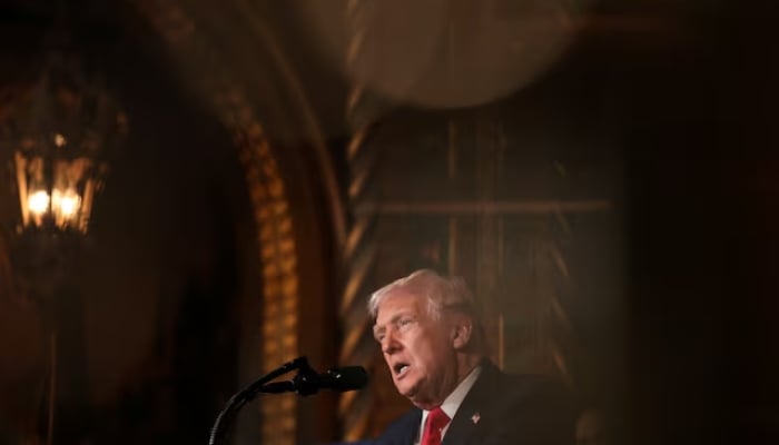 US President Donald Trump attends a press conference, as he makes an announcement about the Navys Golden Fleet at Mar-a-lago in Palm Beach, Florida, US., December 22, 2025. — Rueters