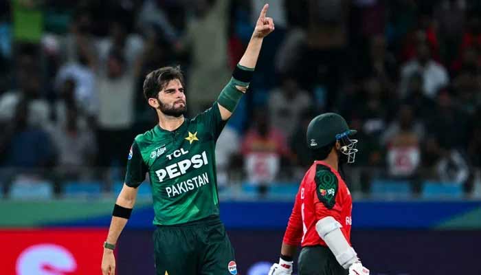 Pakistans Shaheen Shah Afridi celebrates taking a wicket during their ACC Mens T20 Asia Cup 2025 match against Bangladesh at the Dubai International Cricket Stadium in Dubai on September 25, 2025. — AFP