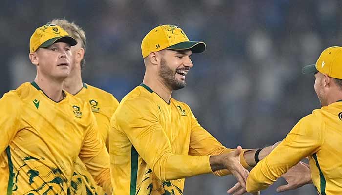 South African players celebrating in an undated picture during match. — ICC