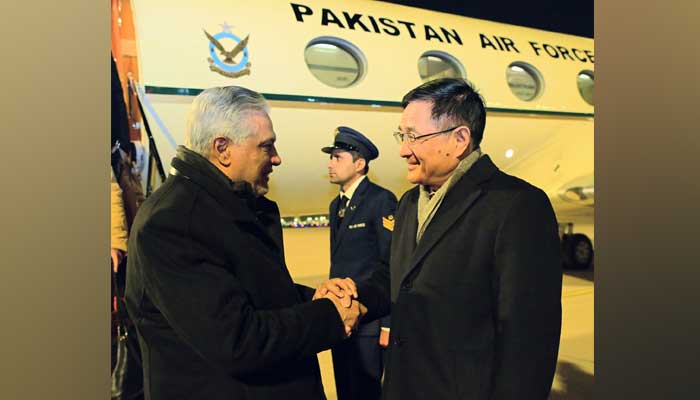 Chinas Special Representative on Afghanistan Ambassador Yue Xiaoyong receives DPM Ishaq Dar upon his arrival in Beijing on January 3, 2026. — X/@ForeignOfficePk