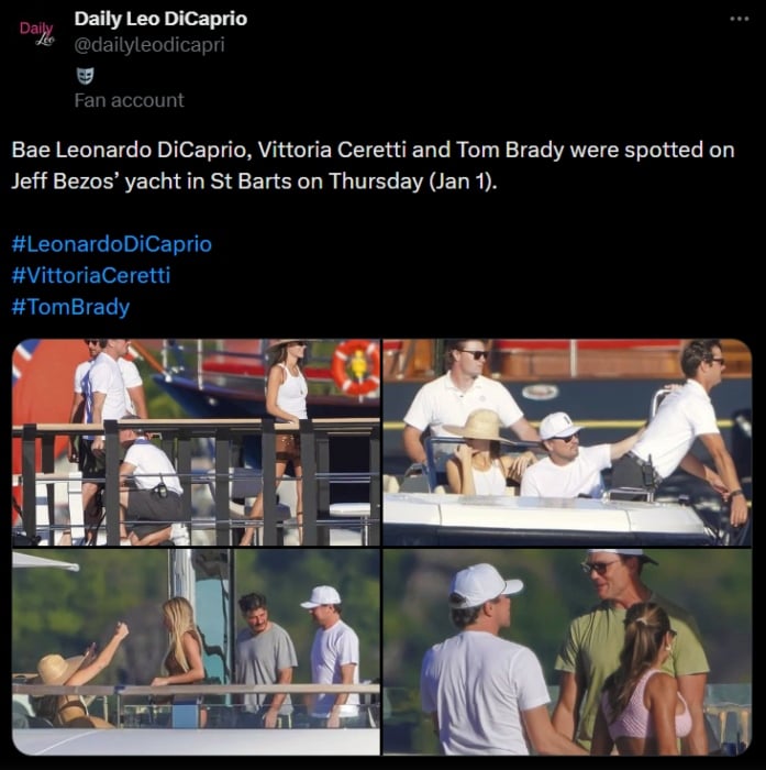 Tom Brady relaxes in St. Barths with Leonardo DiCaprio