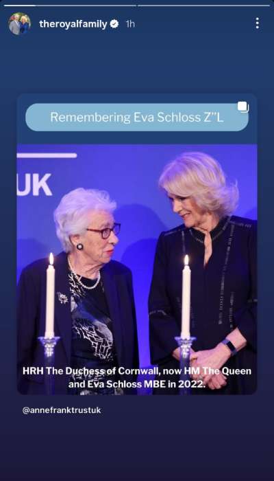 Palace shares throwback pics of King and Queen with late Holocaust survivor