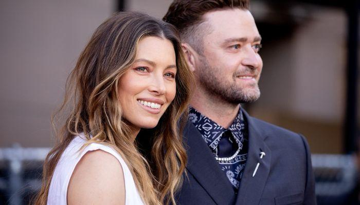 Jessica Biel stands proudly as Justin Timberlakes top fan