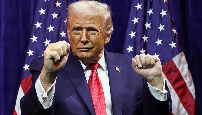 US President Donald Trump gestures as he addresses House Republicans at their annual issues conference retreat, at the Kennedy Center, renamed the Trump-Kennedy Center by the Trump-appointed board of directors, in Washington, D.C., US, January 6, 2026. — Reuters