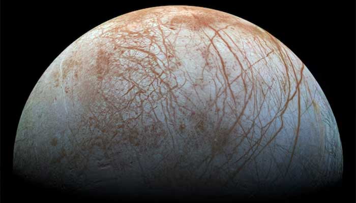 A view of Jupiters moon Europa created from images taken by Nasas Galileo spacecraft in the late 1990s, according to Nasa, obtained by Reuters May 14, 2018. — Reuters