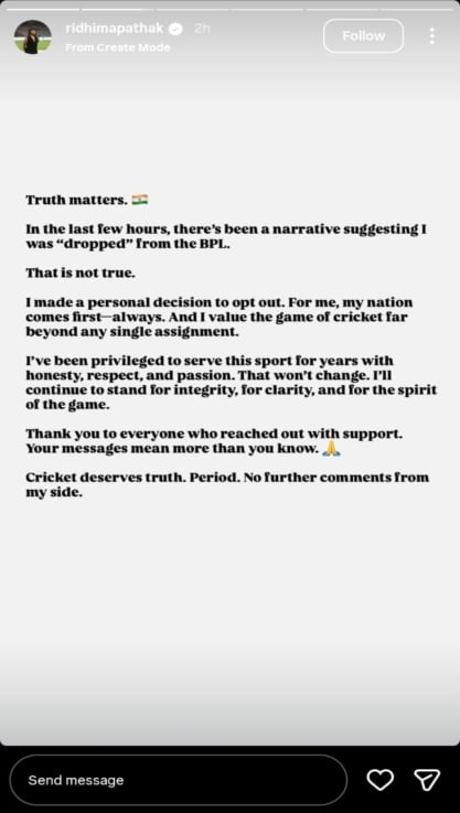 Truth matters: Indian presenter breaks silence on being dropped from BPL