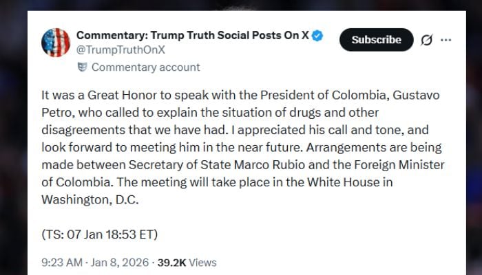 Trump invites Petro to White House after high-stakes phone call