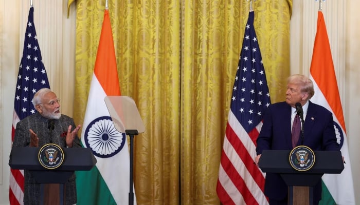 Indian Prime Minister Narendra Modi speaks during a joint press conference with US President Donald Trump at the White House in Washington, DC, US, February 13, 2025. — Reuters
