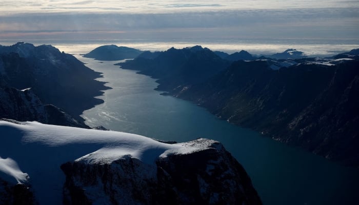 An aerial view shows a fjord in western Greenland, September 16, 2025. — Reuters