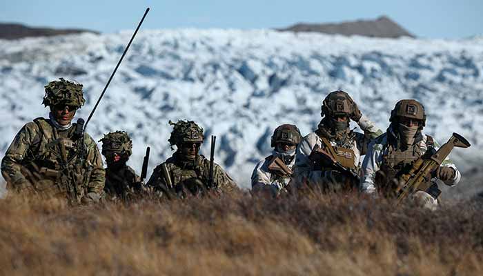 Members of the Danish armed forces practice looking for potential threats during a military drill as Danish, Swedish and Norwegian home guard units together with Danish, German and French troops take part in joint military drills in Kangerlussuaq, Greenland, September 17, 2025. — Reuters