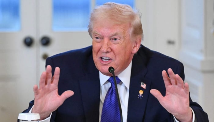 US President Donald Trump speaks during a meeting with US oil companies executives in the East Room of the White House in Washington, DC on January 9, 2026. — AFP