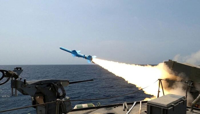 An Iranian missile is launched during a military exercise in an undisclosed location in Iran on August 20, 2025. — Reuters