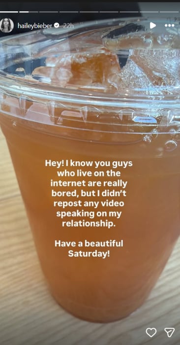 Hailey Bieber hits back at social media debate surrounding her marriage