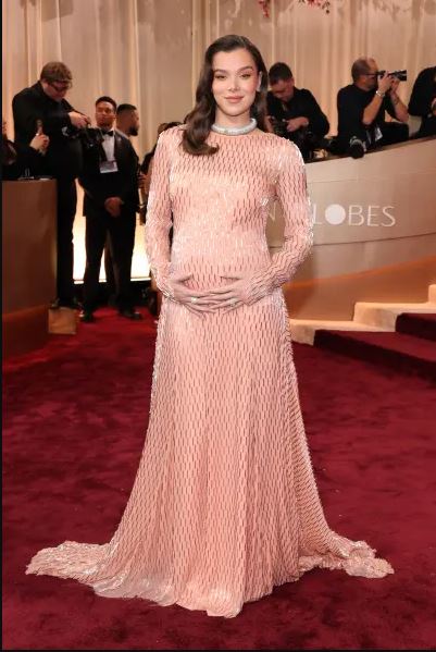 Hailee Steinfeld radiates at Golden Globes red carpet flaunting baby bump