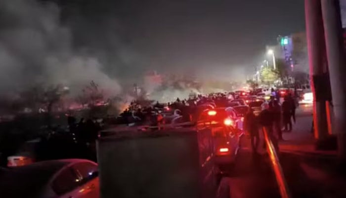 Smoke rises as protesters gather amid evolving anti-government unrest in Mashhad, Razavi Khorasan province, Iran, released on January 10, 2026, in this screen grab obtained from a social media video. — Reuters